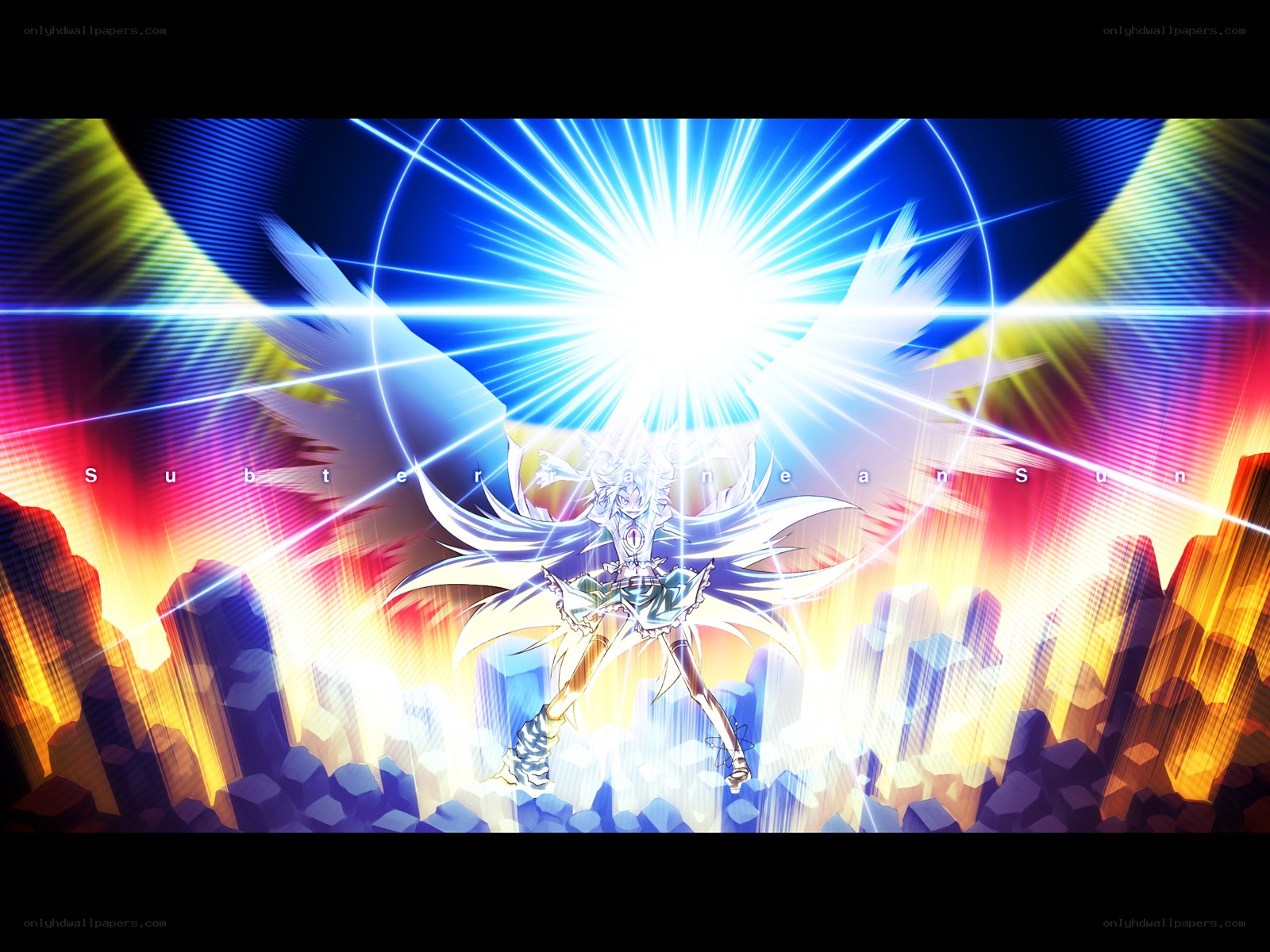 Anime character with glowing wings