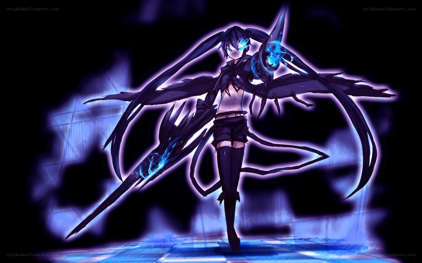 anime character with glowing wings