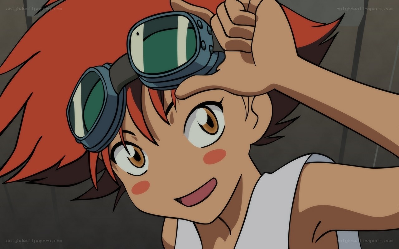 anime character with goggles