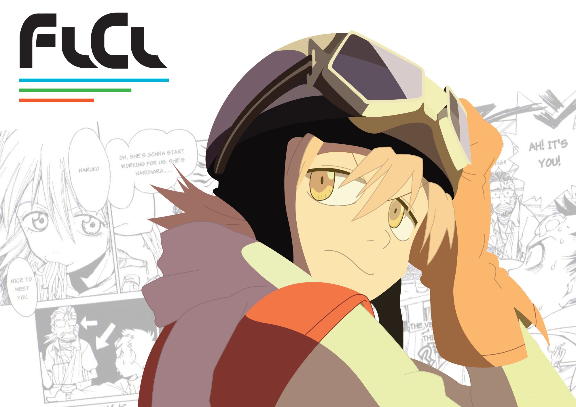 Anime character with goggles
