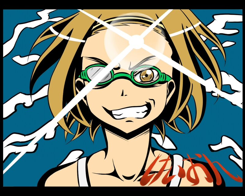 anime character with goggles