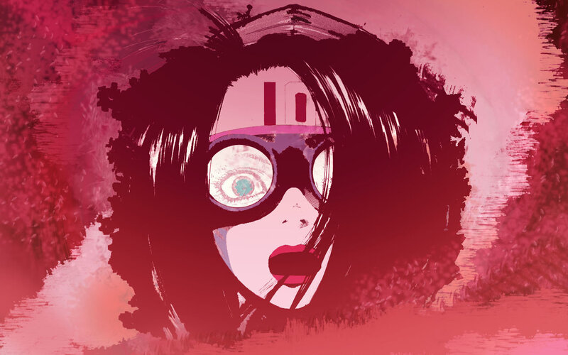 anime character with goggles