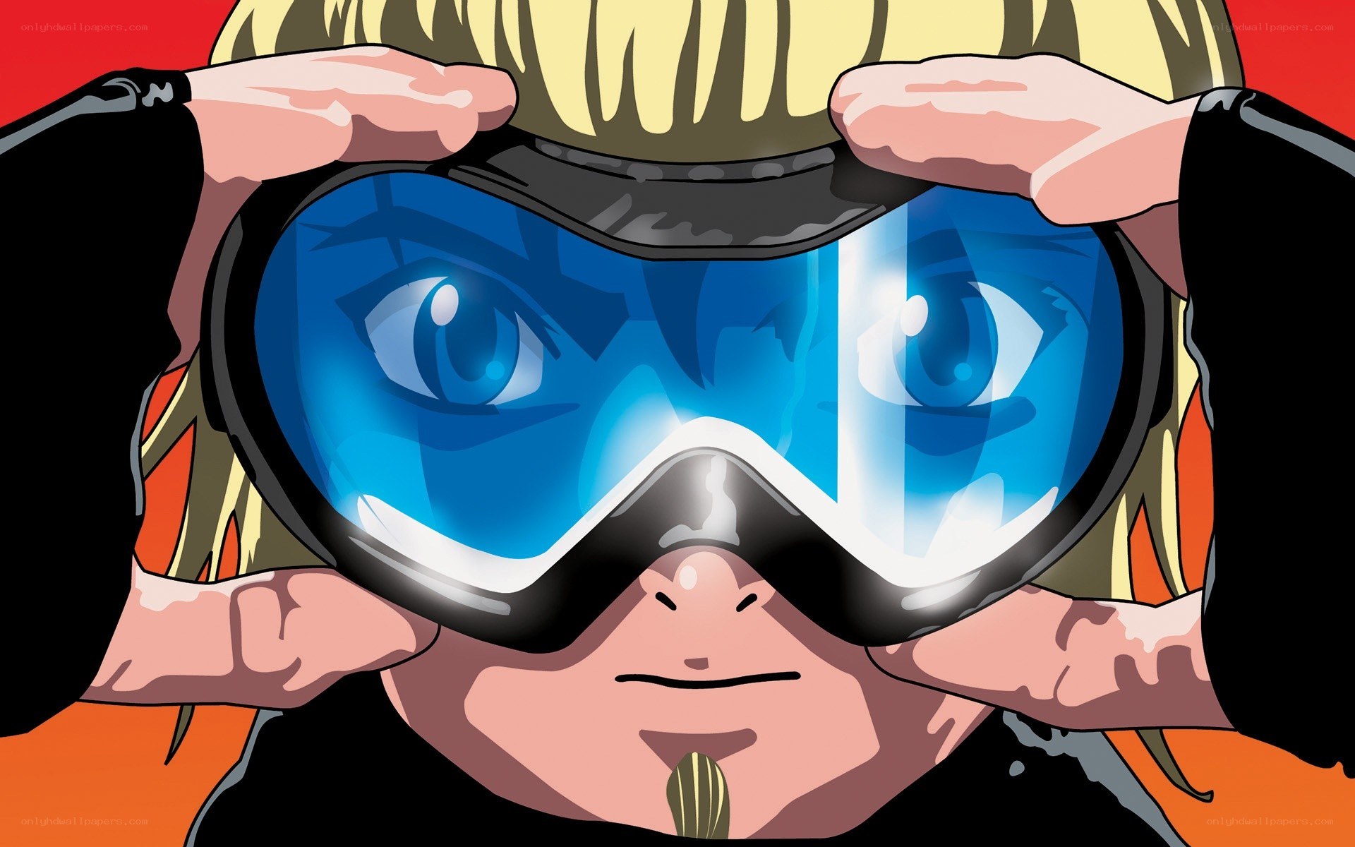 anime character with goggles