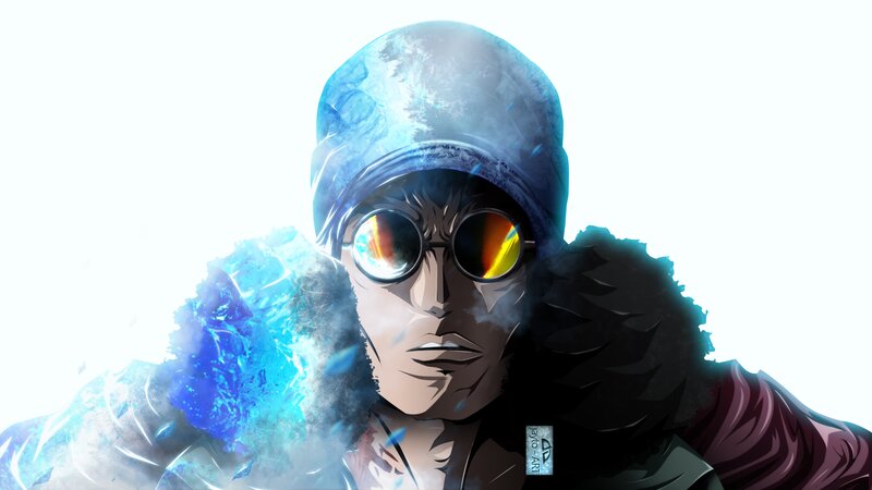 Anime Character with Goggles — Blue, Dramatic, Digital Art