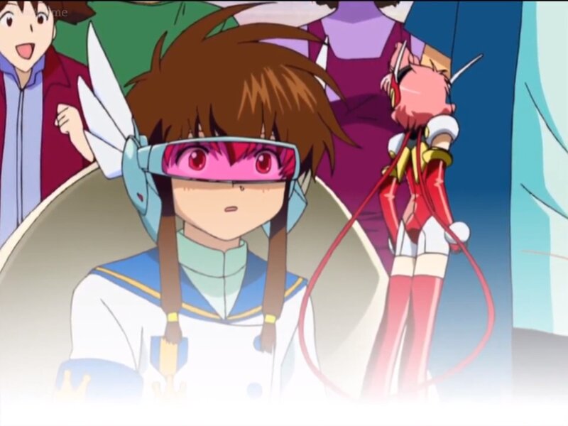 Anime Character with Goggles — Brown, Dramatic, Winged Helmet