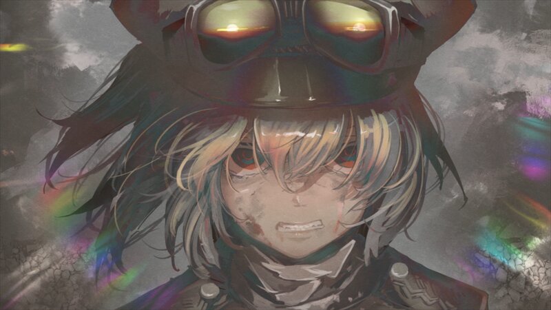 Anime Character with Goggles — Gray, Dramatic