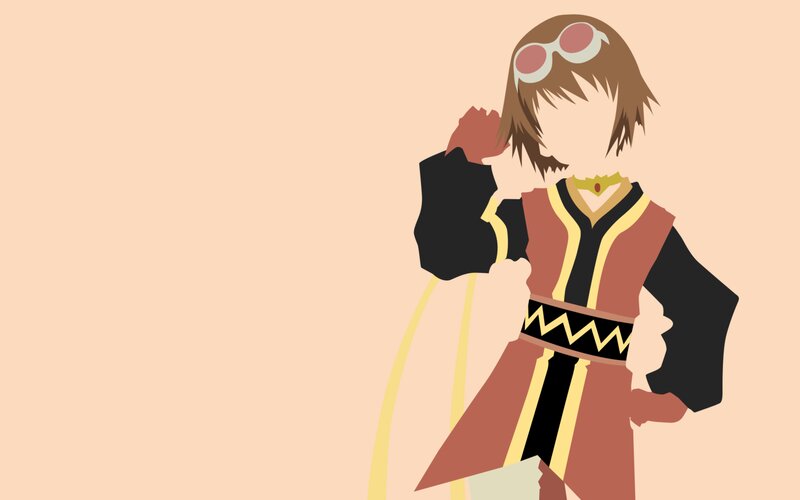 Anime Character with Goggles — Peach