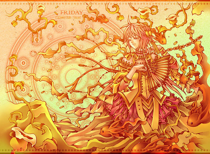 Anime character with golden aura