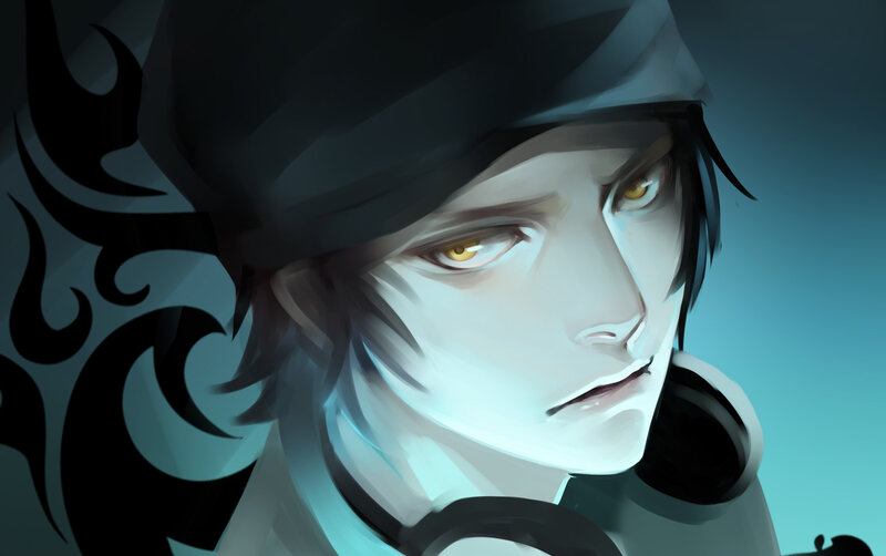 anime character with golden eyes