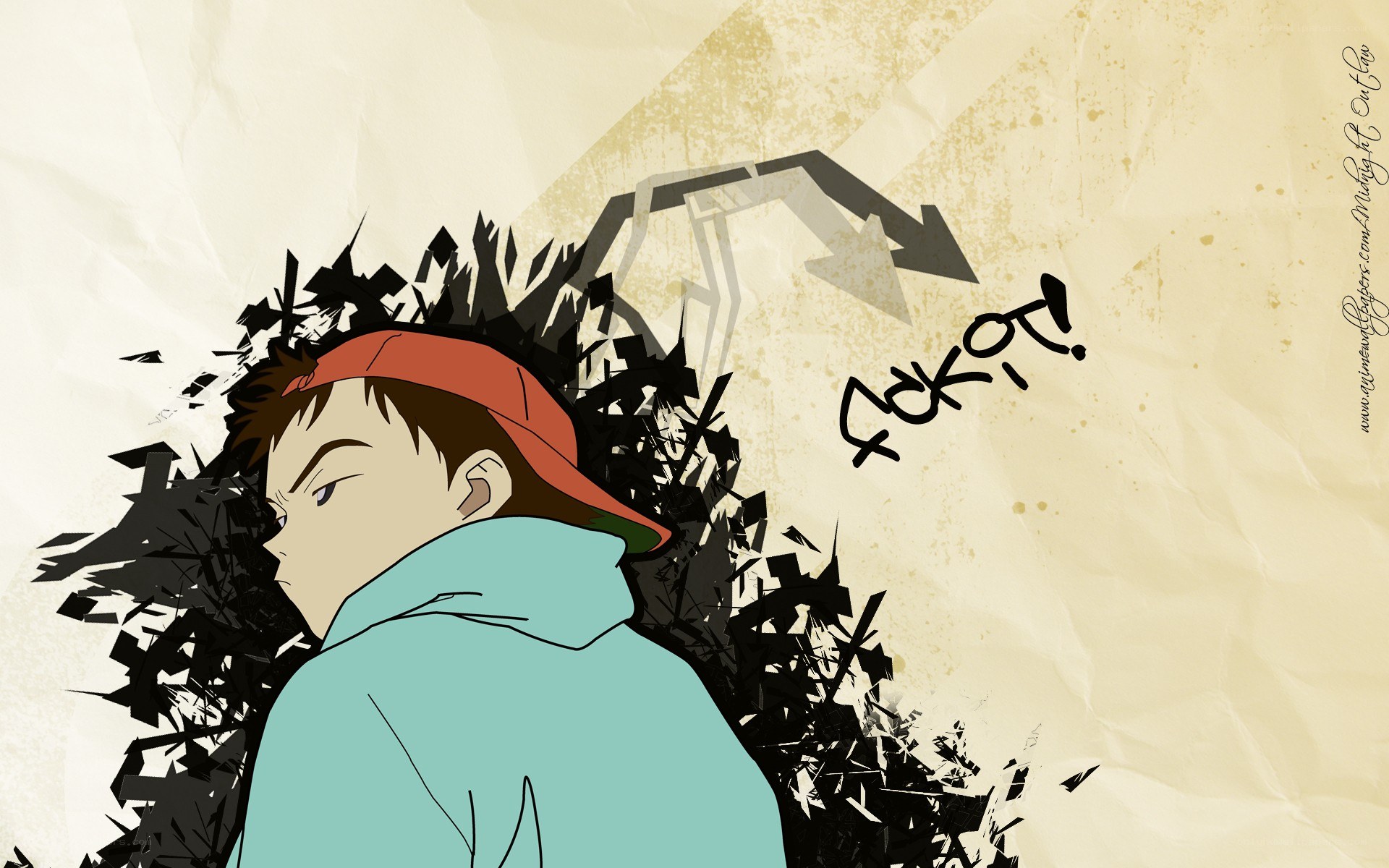 anime character with graffiti