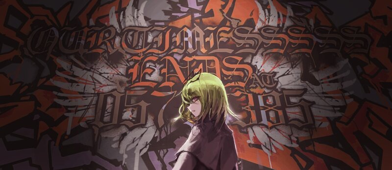 anime character with graffiti background