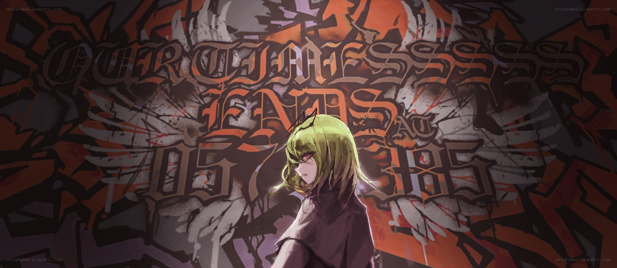 anime character with graffiti background