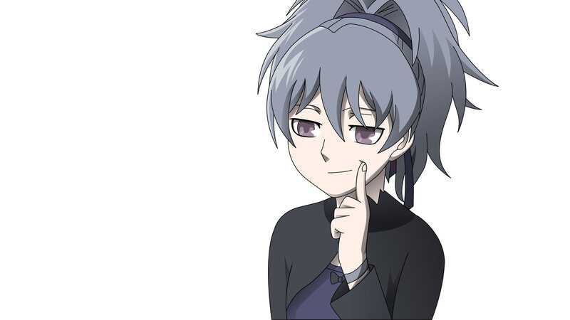 anime character with gray hair