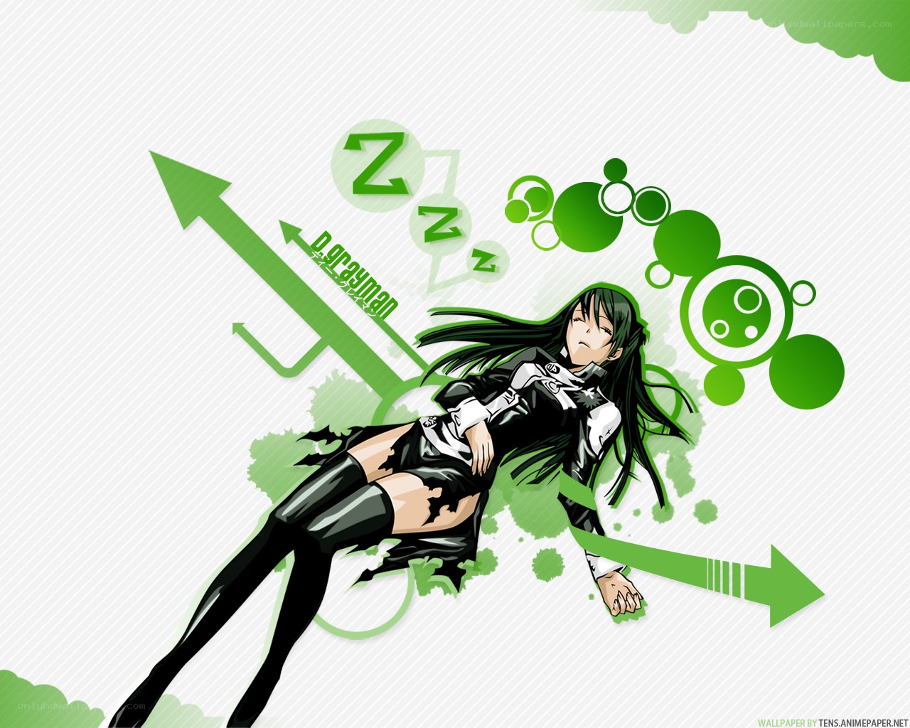anime character with green arrows