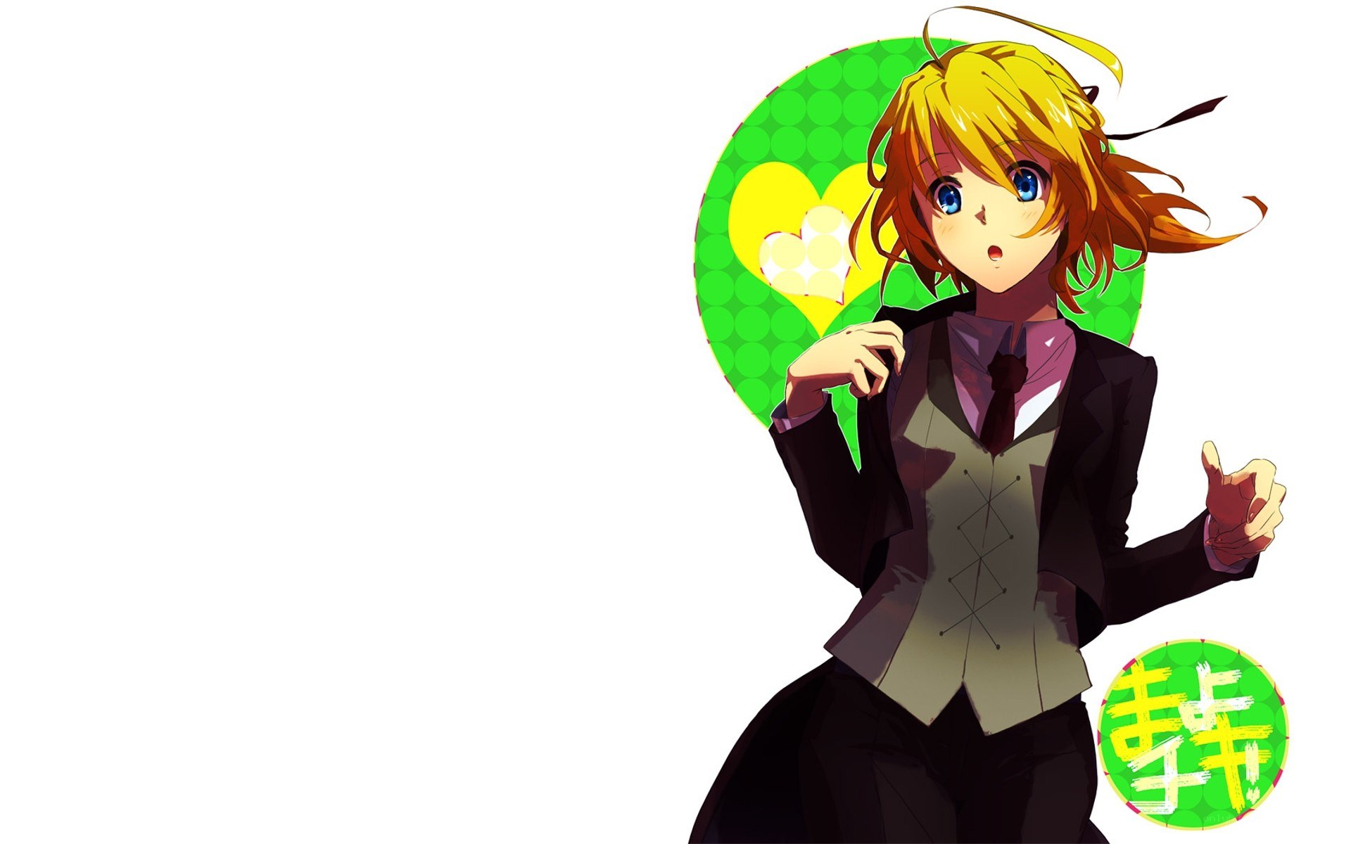 anime character with green background