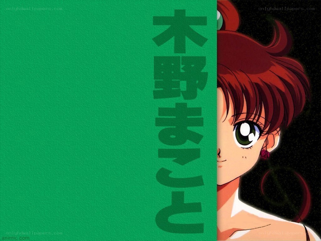 Anime character with green background