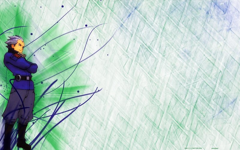 anime character with green background