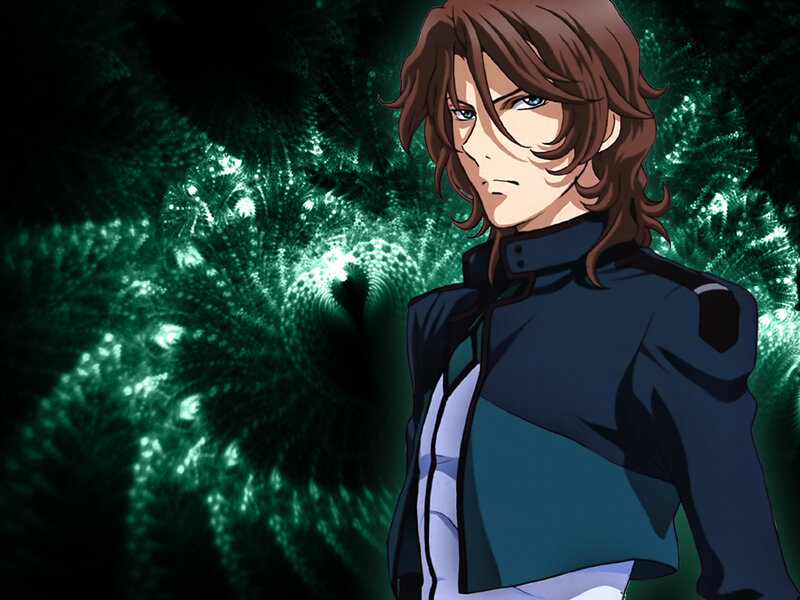 anime character with green background