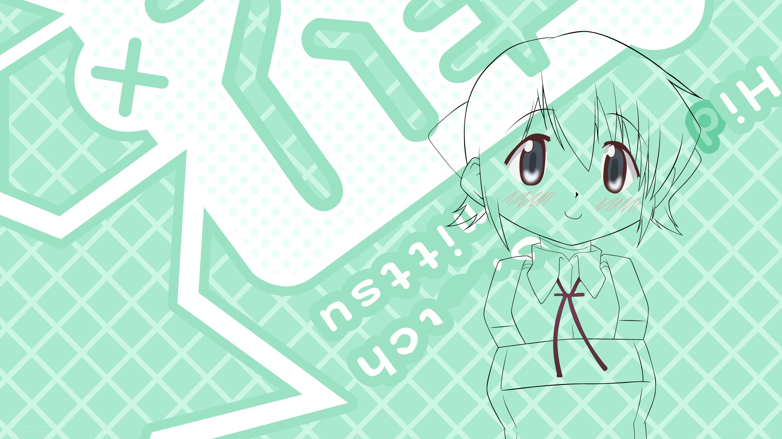 anime character with green background