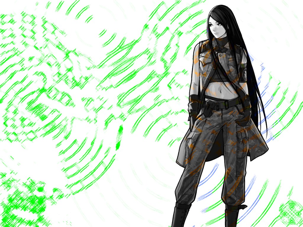 anime character with green background
