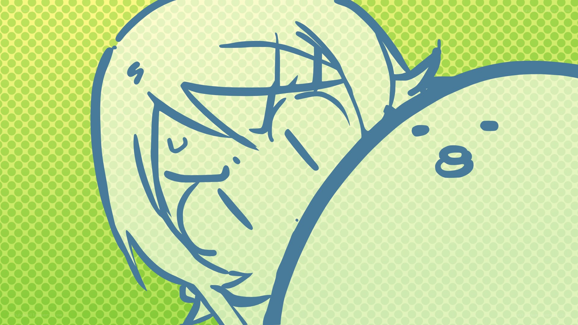 anime character with green background