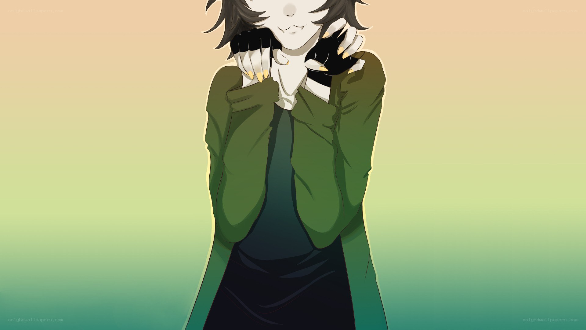 anime character with green coat