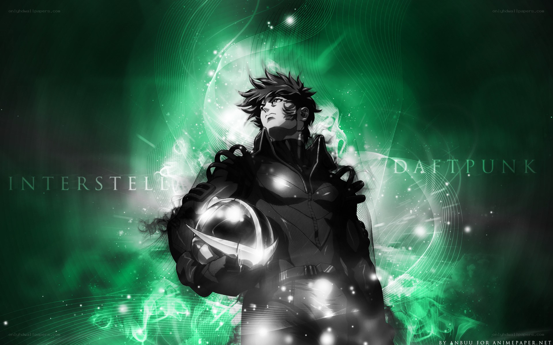 anime character with green energy