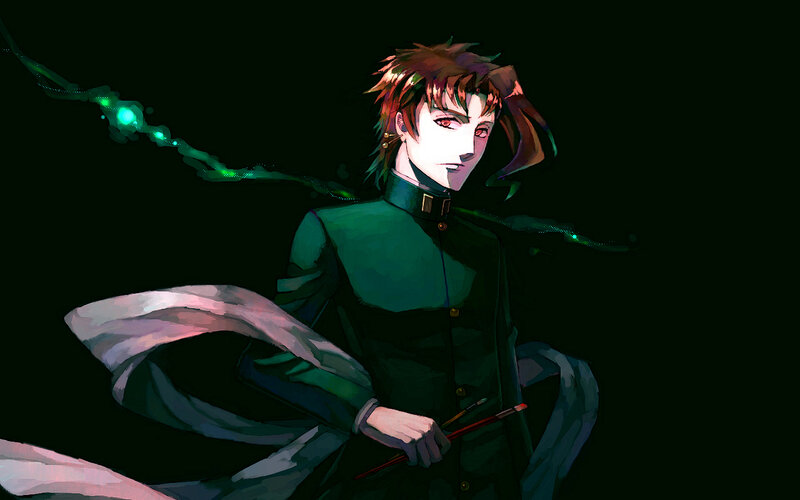 anime character with green energy