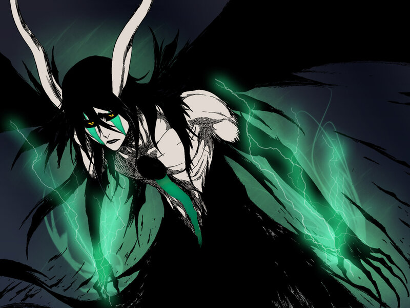 Anime Character with Green Energy — Black, Dramatic