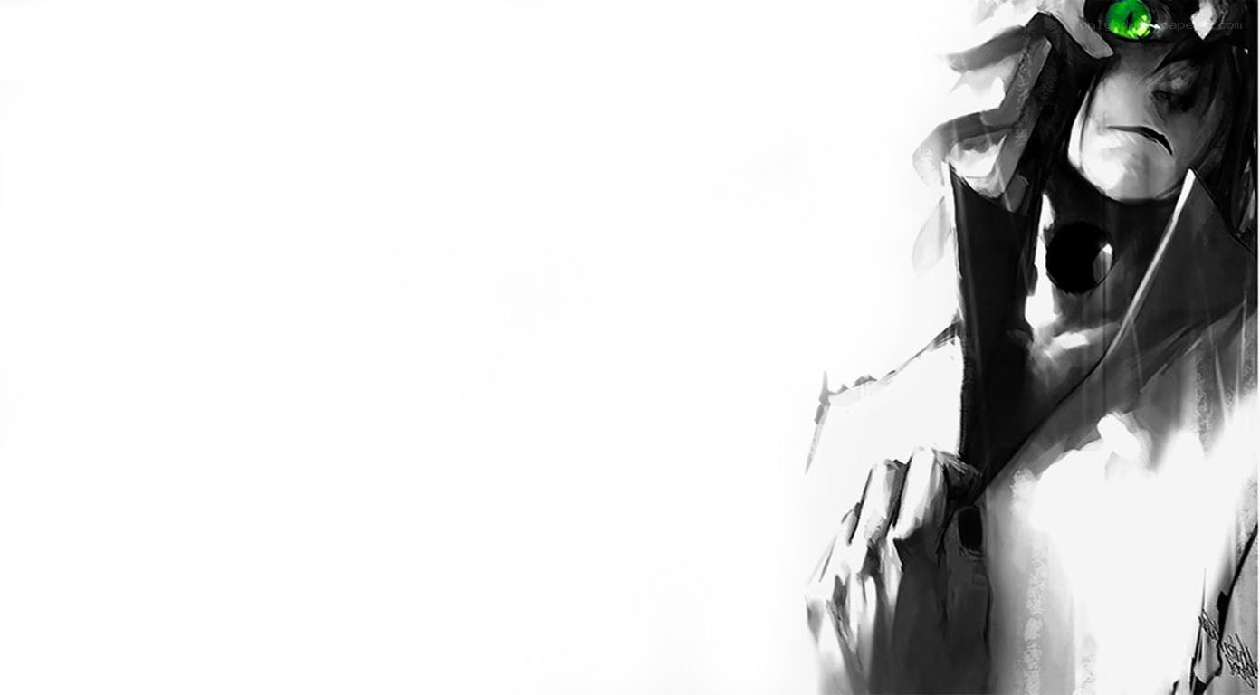 anime character with green eye