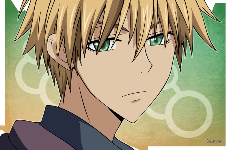 anime character with green eyes