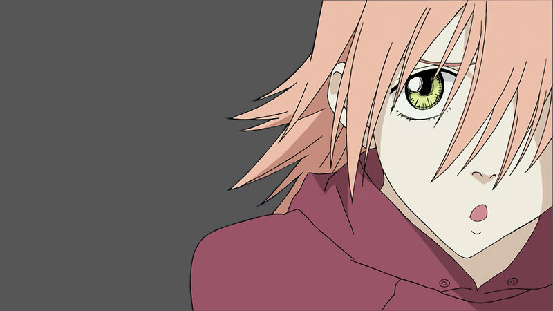 anime character with green eyes