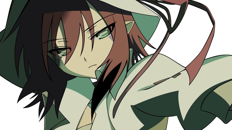 anime character with green eyes