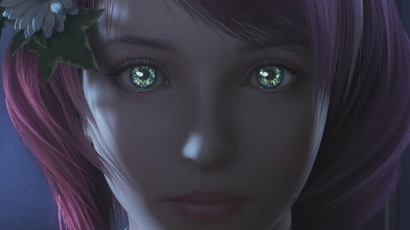 anime character with green eyes