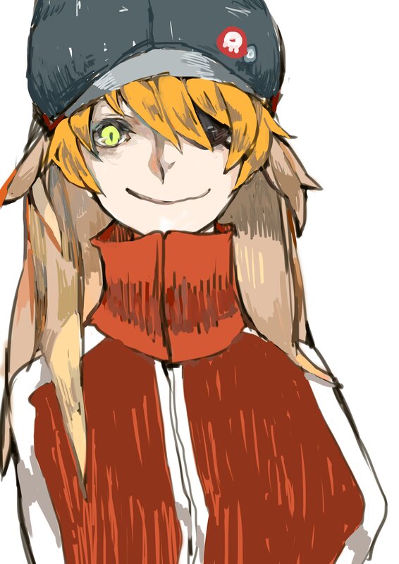 anime character with green eyes