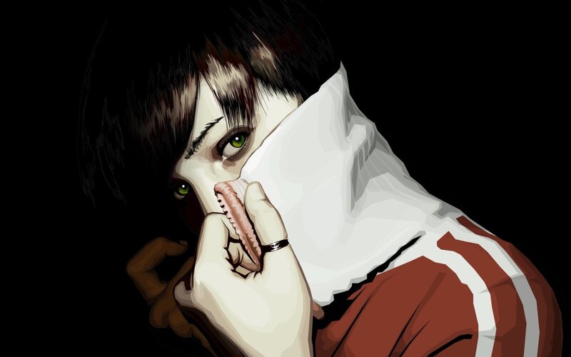 anime character with green eyes