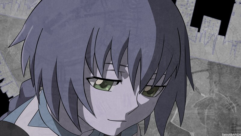 anime character with green eyes
