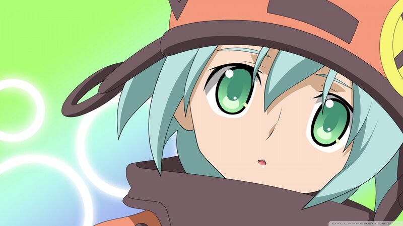 anime character with green eyes