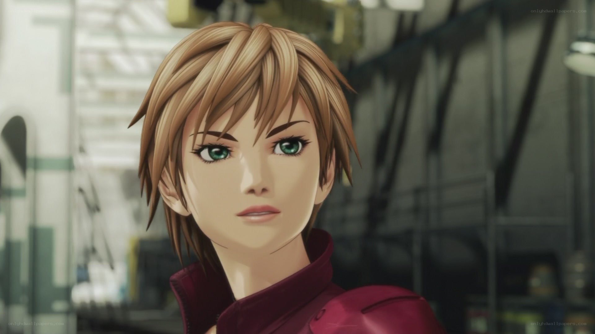 anime character with green eyes