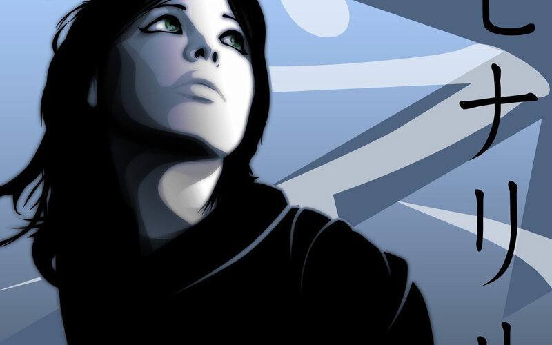 anime character with green eyes