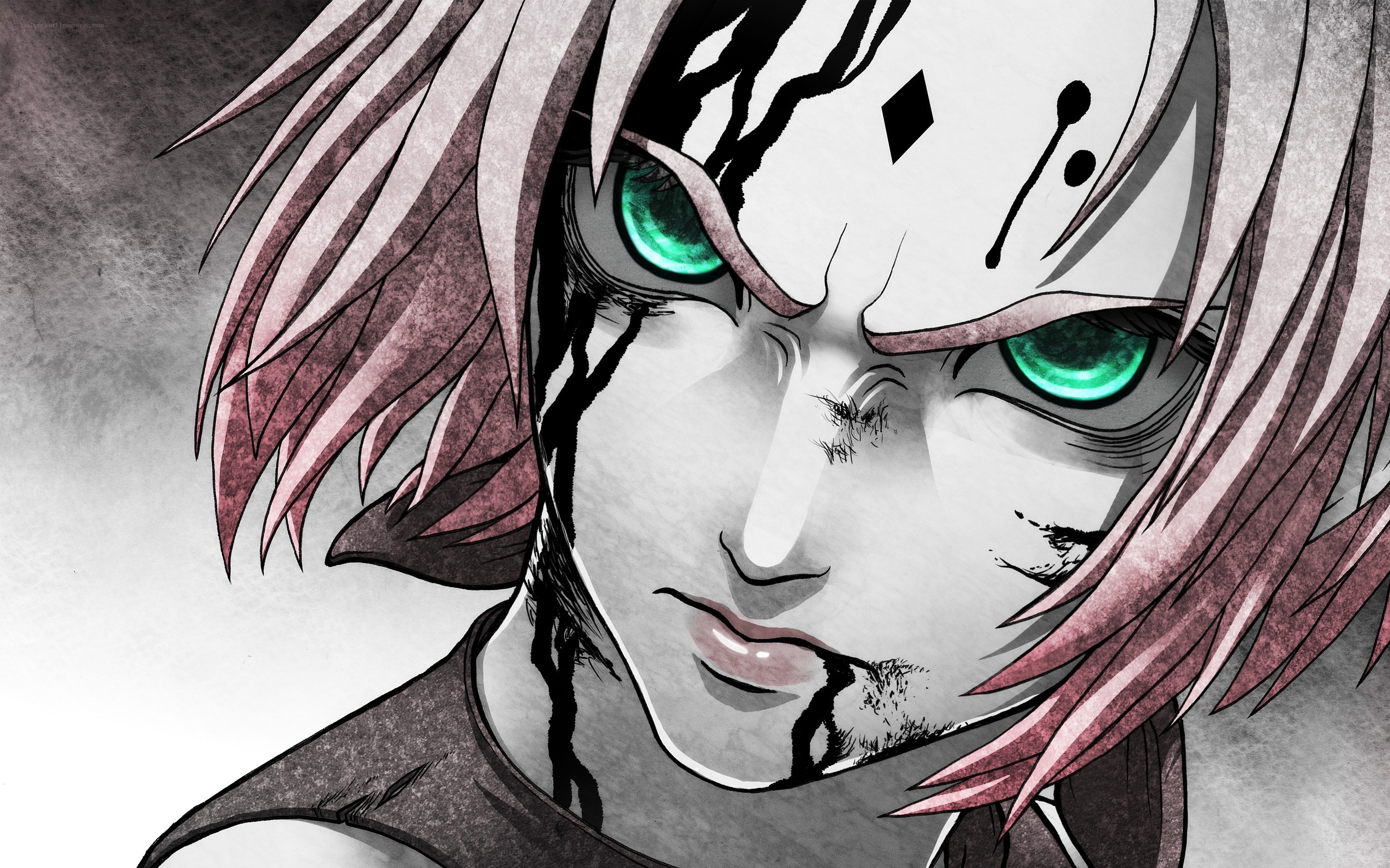 anime character with green eyes