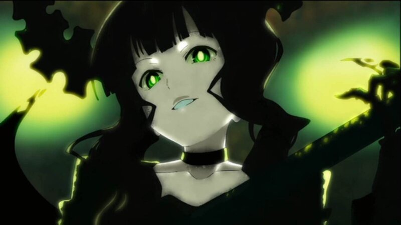 anime character with green eyes