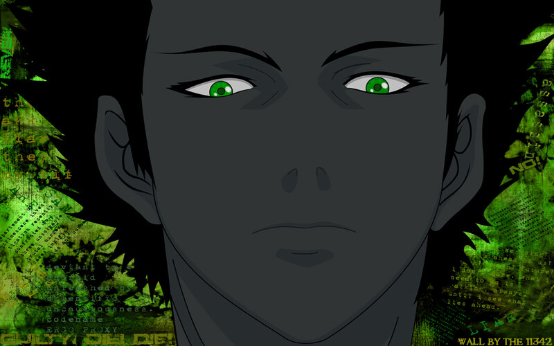 anime character with green eyes
