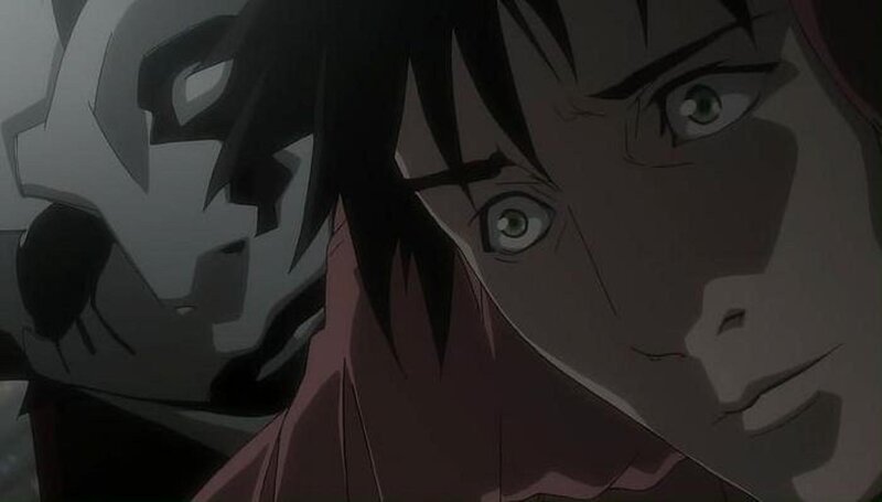 anime character with green eyes