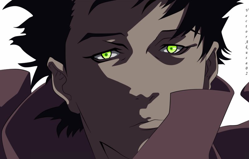anime character with green eyes