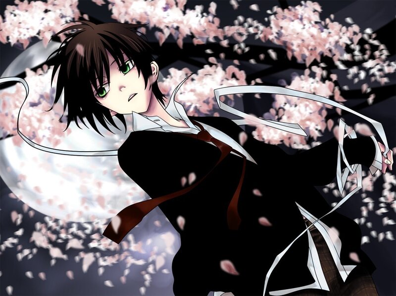 anime character with green eyes
