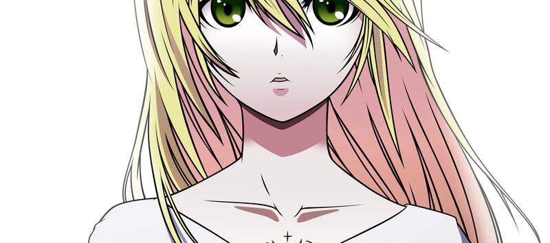 anime character with green eyes
