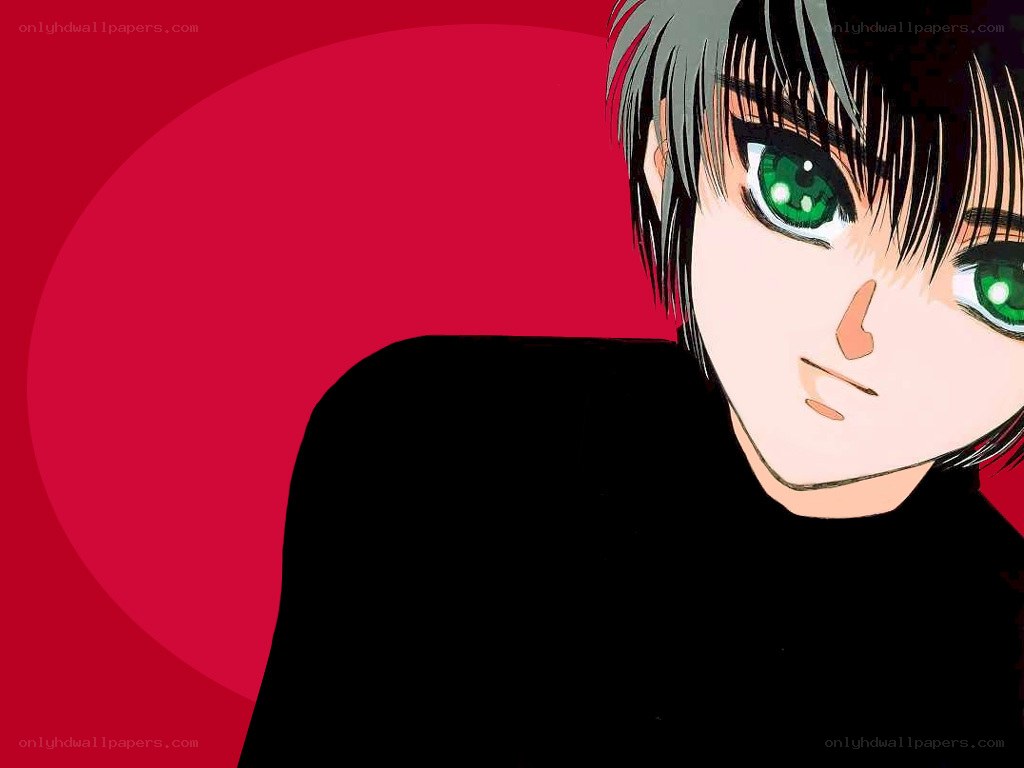 anime character with green eyes