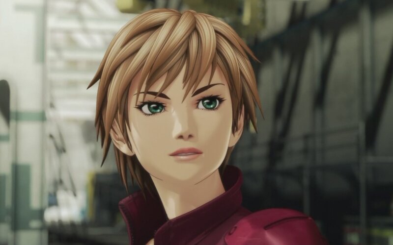 anime character with green eyes