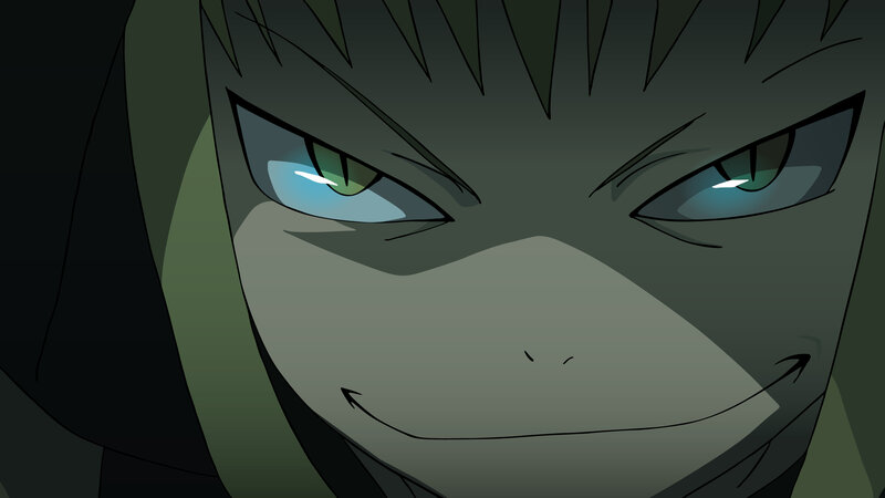 anime character with green eyes